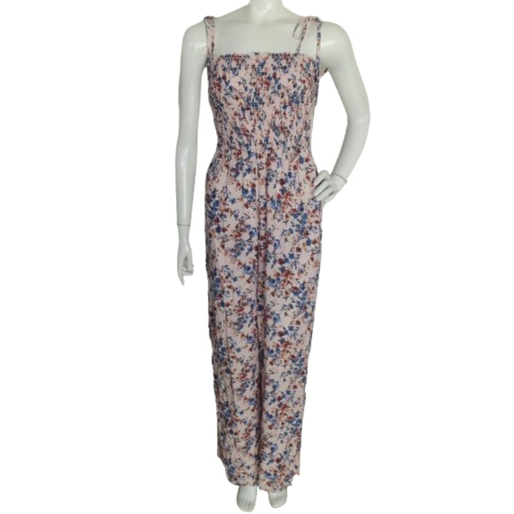 new 1.STATE Jumpsuit, S, Pink Floral, Smocked, Spaghetti strap,